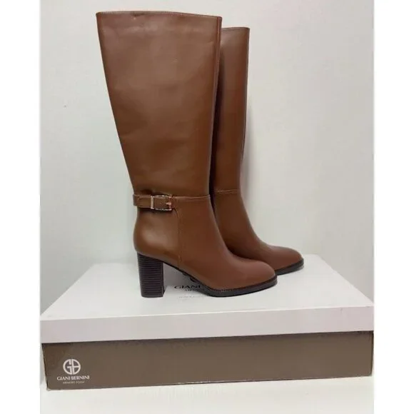 GIANI BERNINI / Lennoxxp / Leather / Tall / Knee-High / Boots / Conac / Size 10M - Picture 8 of 10